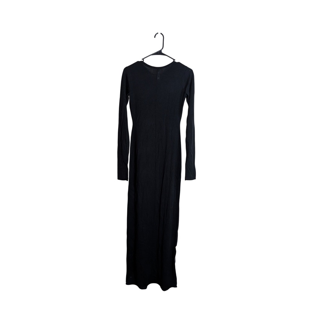 Skims Sheer Cashmere Long Sleeve Maxi Dress Onyx Black XS DS-DRS-10286W NWT - Picture 5 of 7